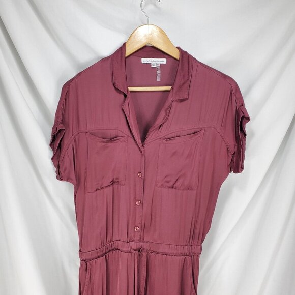 Young Fabulous & Broke Women's Truman Solid Red Jumpsuit Short Sleeve Size XS - Picture 4 of 9